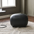Elmer Faux Leather Ottoman – Round Black Ottoman | Decorative Ottoman | Kinwell Furniture | Modern Faux Leather Furniture
